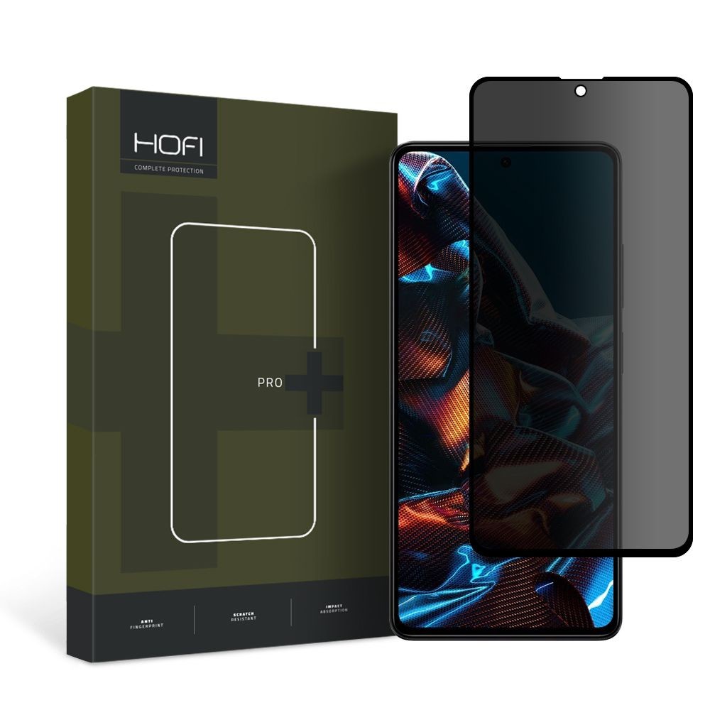 Privatum suteikiantis apsauginis stikliukas "Hofi Anti Spy Glass Pro+ Privacy" telefonui Xiaomi Redmi Note 12 Pro / Poco X5 Pro 5G