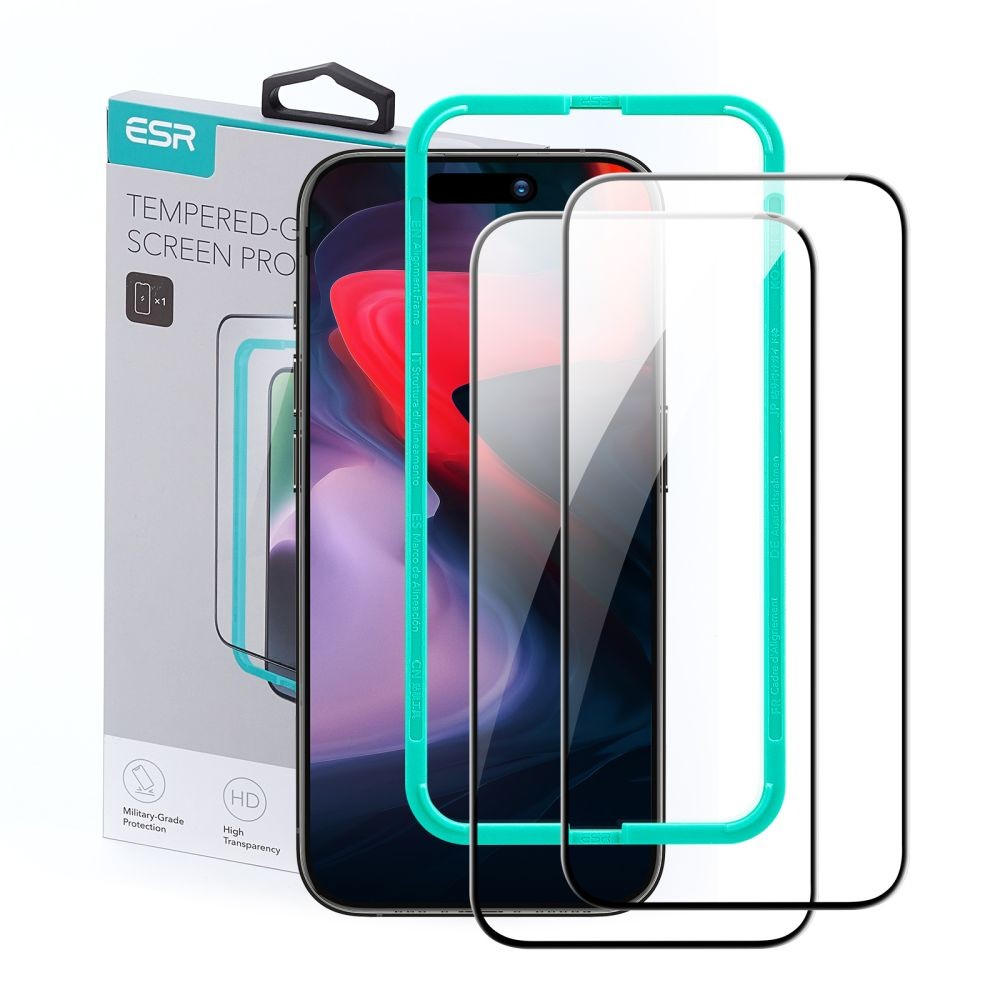 Apsauginis grūdintas stiklas "Esr Tempered Glass 2-Pack" telefonui iPhone 15 Pro