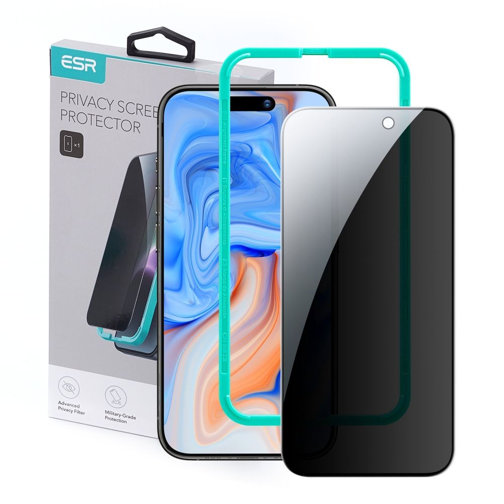 Privatumo suteikiantis apsauginis stikliukas "Esr Tempered Glass Privacy" telefonui iPhone 15