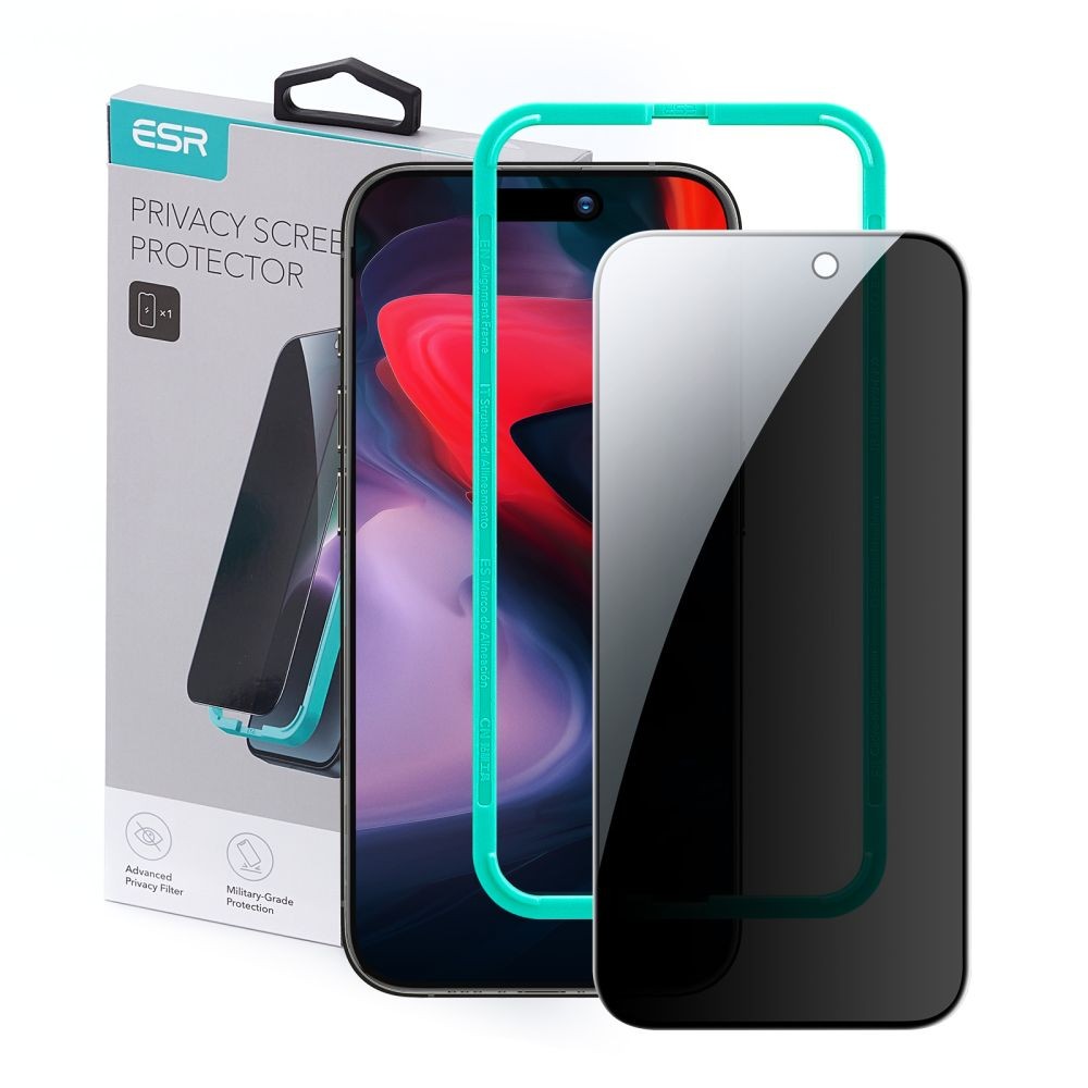 Privatumo suteikiantis apsauginis stikliukas "Esr Tempered Glass Privacy" telefonui iPhone 15 Pro