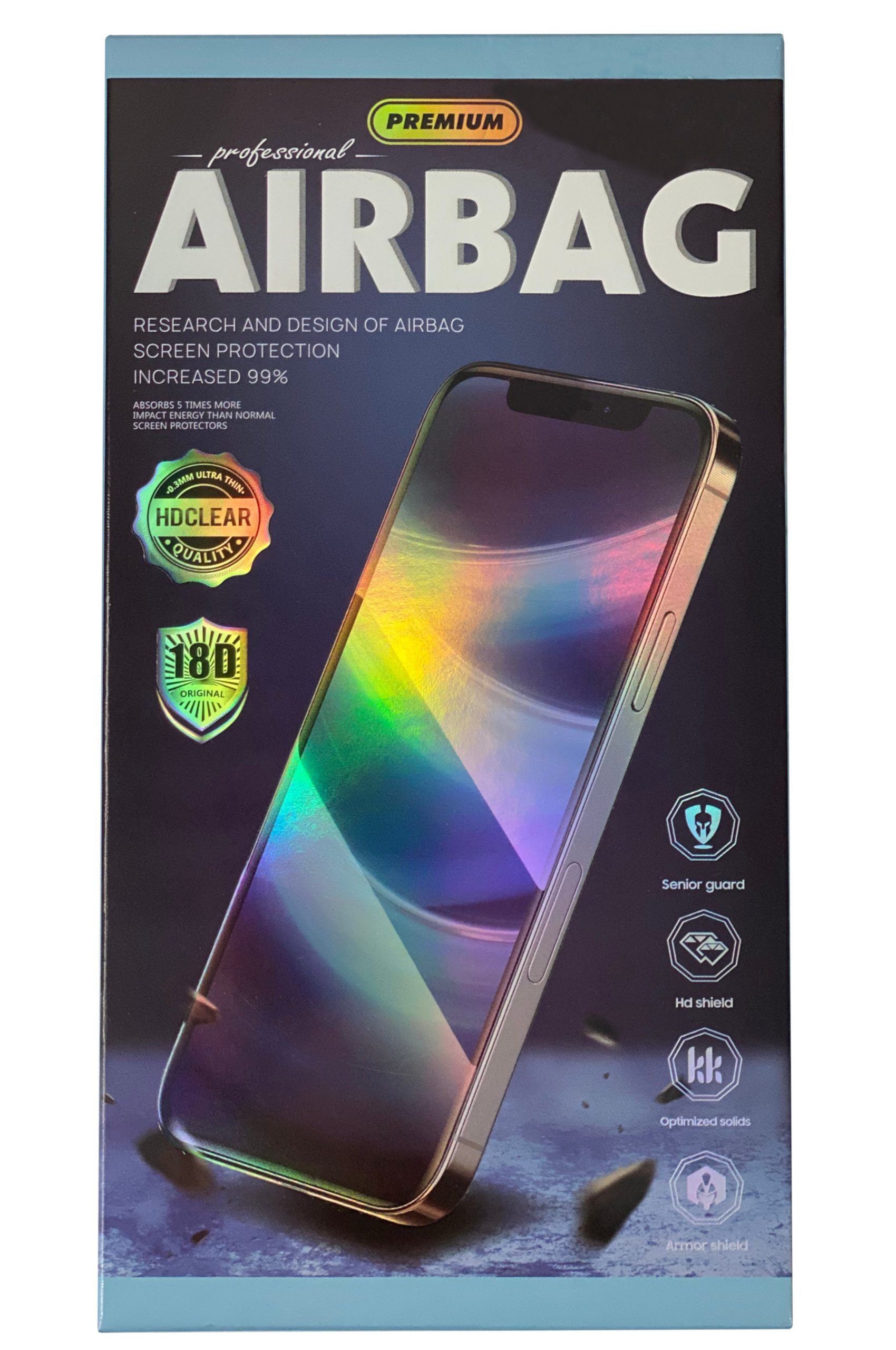 LCD apsauginis stikliukas 18D Airbag Shockproof Apple iPhone 14 Pro Max juodas
