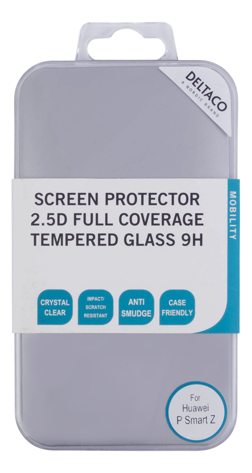 DELTACO screen protector for Huawei P Smart Z, 2.5D tempered glass, 9H hardnessTempered glass screen