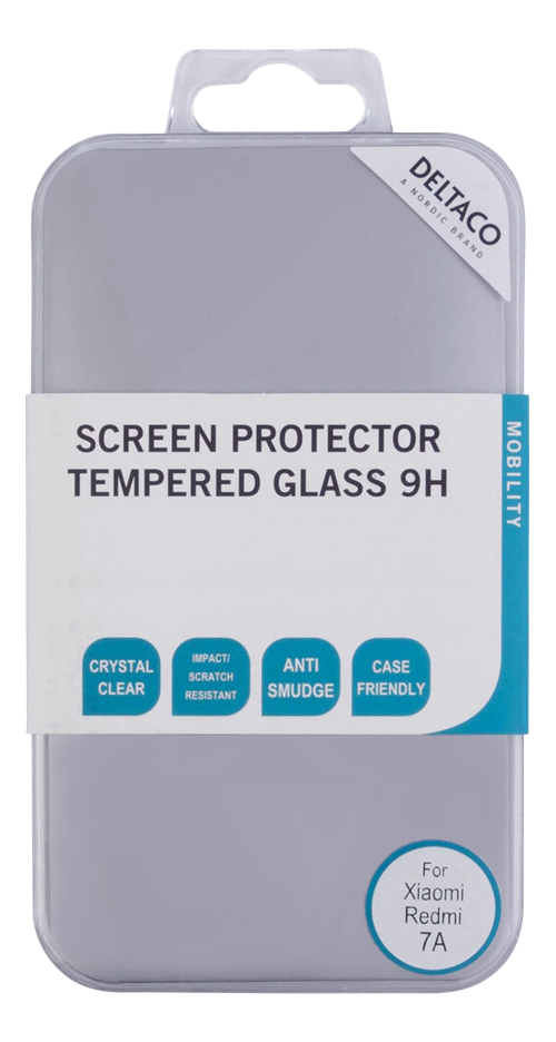 DELTACO screen protector for Xiaomi Redmi 7 A, 2.5D tempered glass, 9H hardnessTempered glass screen