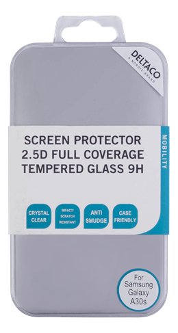 DELTACO screen protector for Samsung Galaxy A30s, 2.5D tempered glass, 9H hardnessTempered glass scr