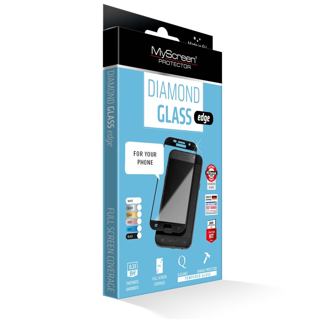 Ekrano plėvelė MyScreen Diamond glass Galaxy A8+ (A7) 2018 Edge Black, stiklas