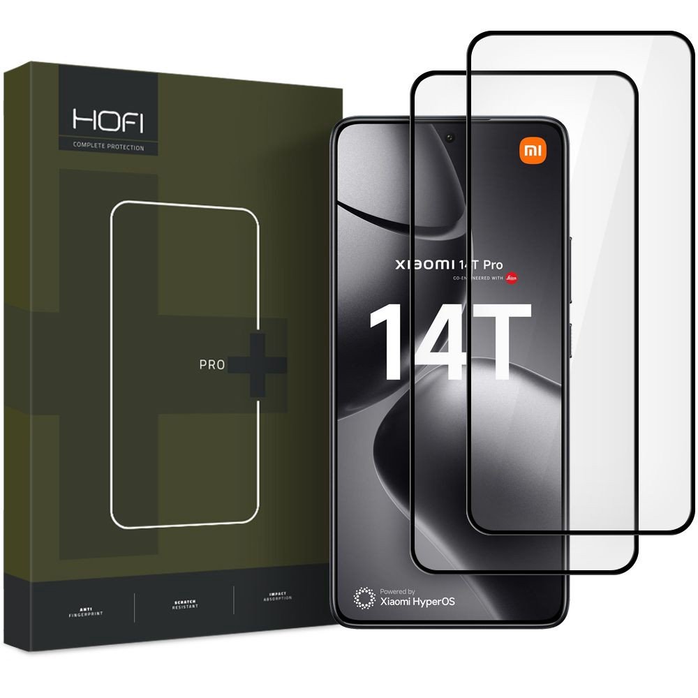 Apsauginis stikliukas Hofi Pro+ 2-Pack Xiaomi 14T/14T Pro,juodas