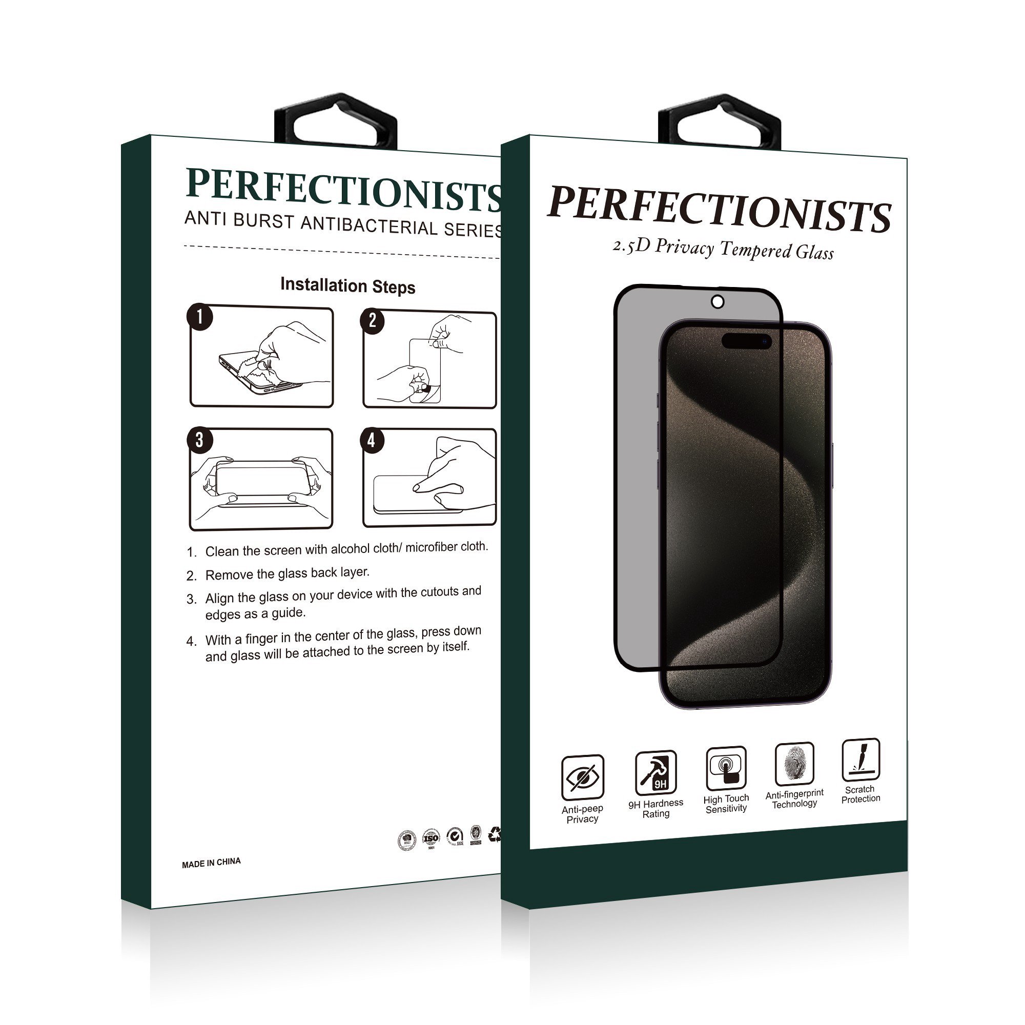 LCD apsauginis stikliukas 2.5D Privacy Perfectionists Samsung S938 S25 Ultra juodas