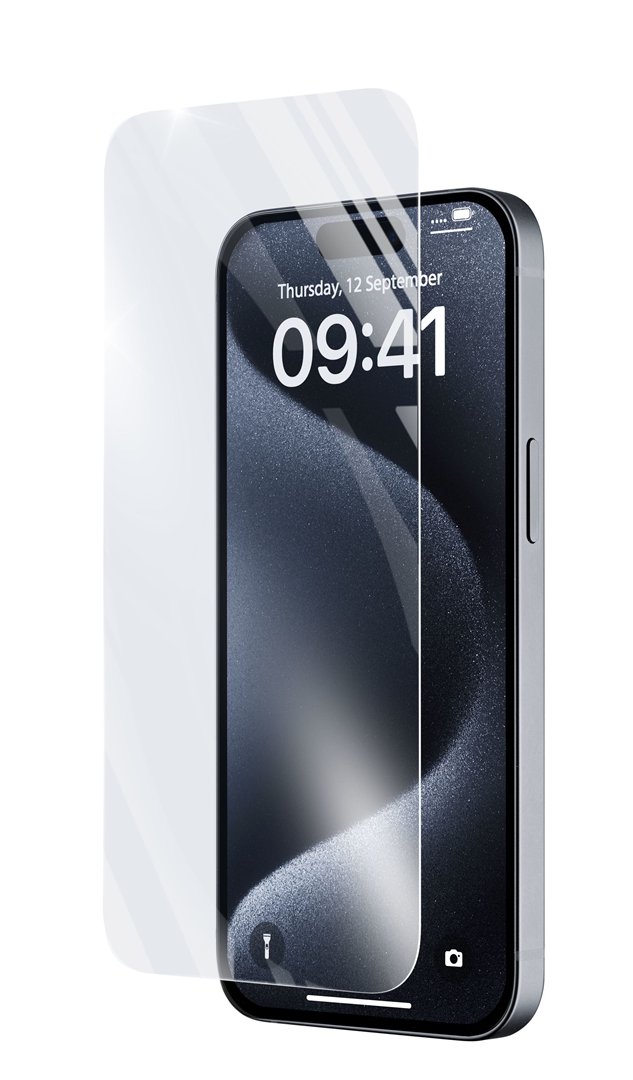 Ekrano stikliukas Cellularline iPhone 15/15 Pro ANTISHOCK