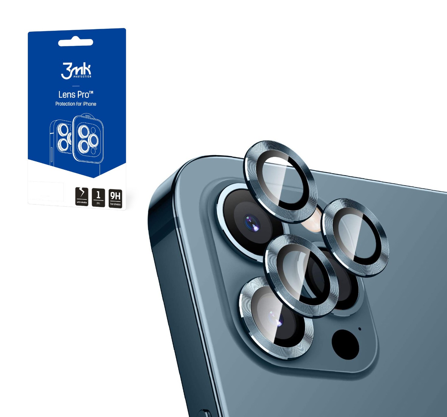 Apsauginis stikliukas kamerai 3mk Lens Pro Apple iPhone 13 Pro/13 Pro Max sidabrinis