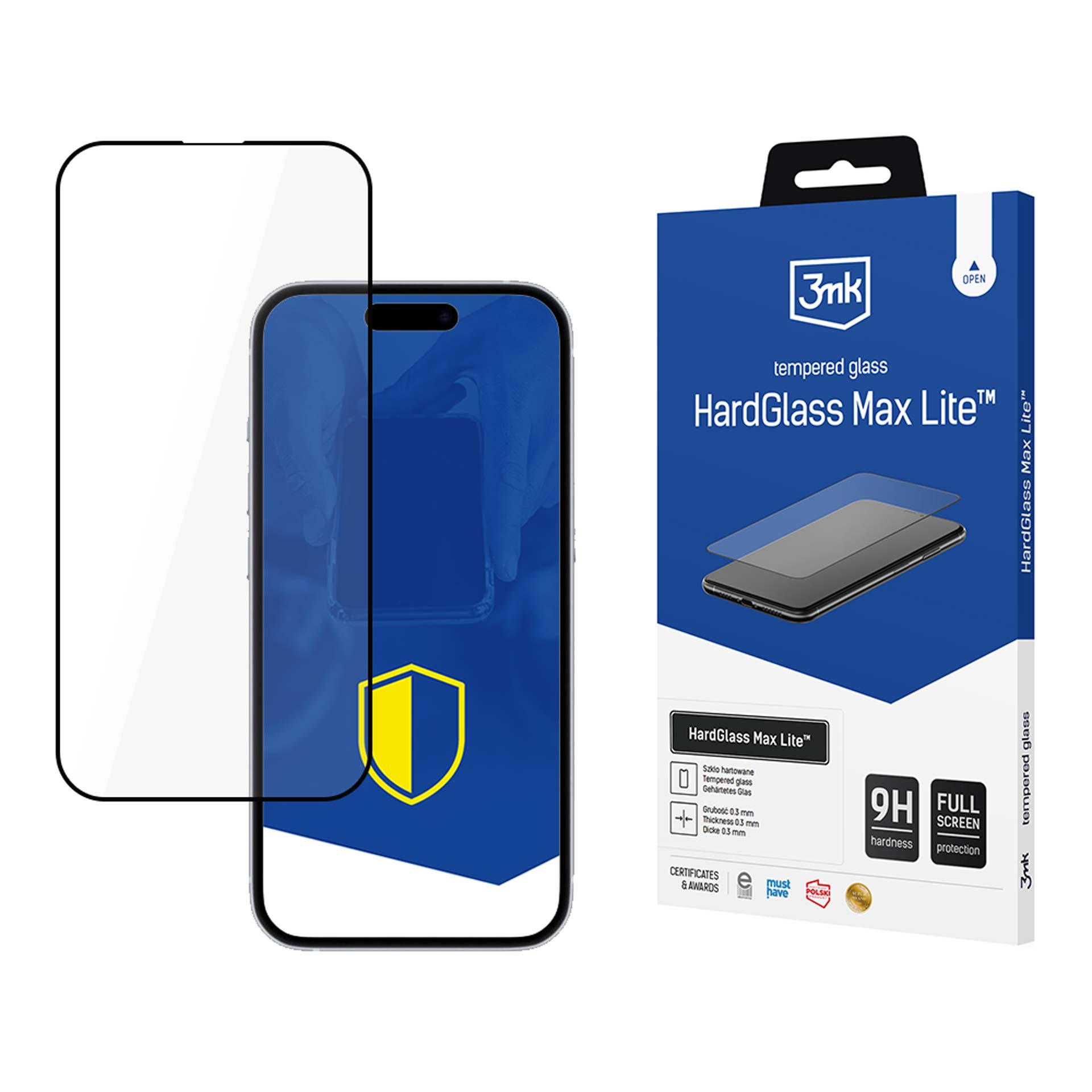 LCD apsauginis stikliukas 3mk Hard Glass Max Lite Apple iPhone 16e juodas