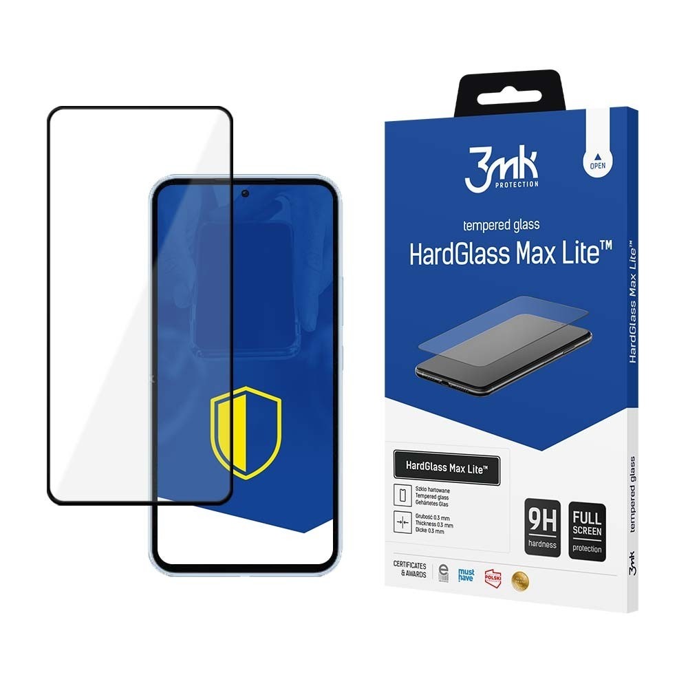 LCD apsauginis stikliukas juodais kraštais "3MK Hard Glass Max Lite" telefonui Samsung Galaxy A16 4G / A16 5G / A26 5G