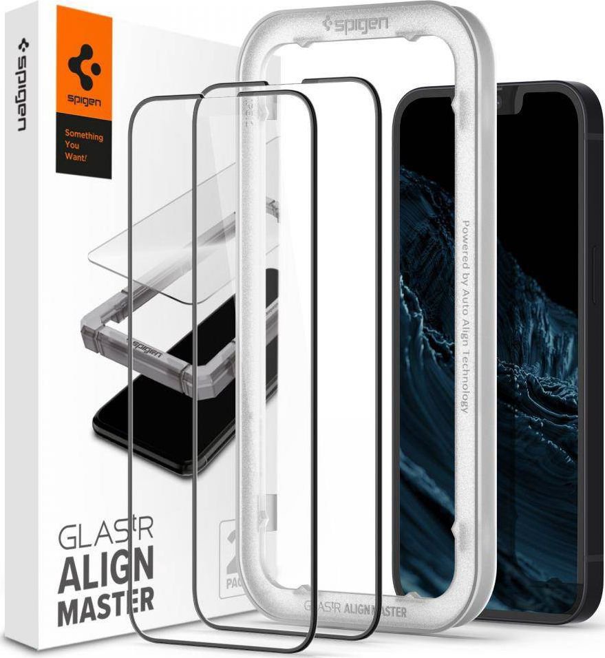 Spigen GLASS HARTED SPIGEN ALM GLASS FC 2-PACK IPHONE 13 / 13 PRO BLACK