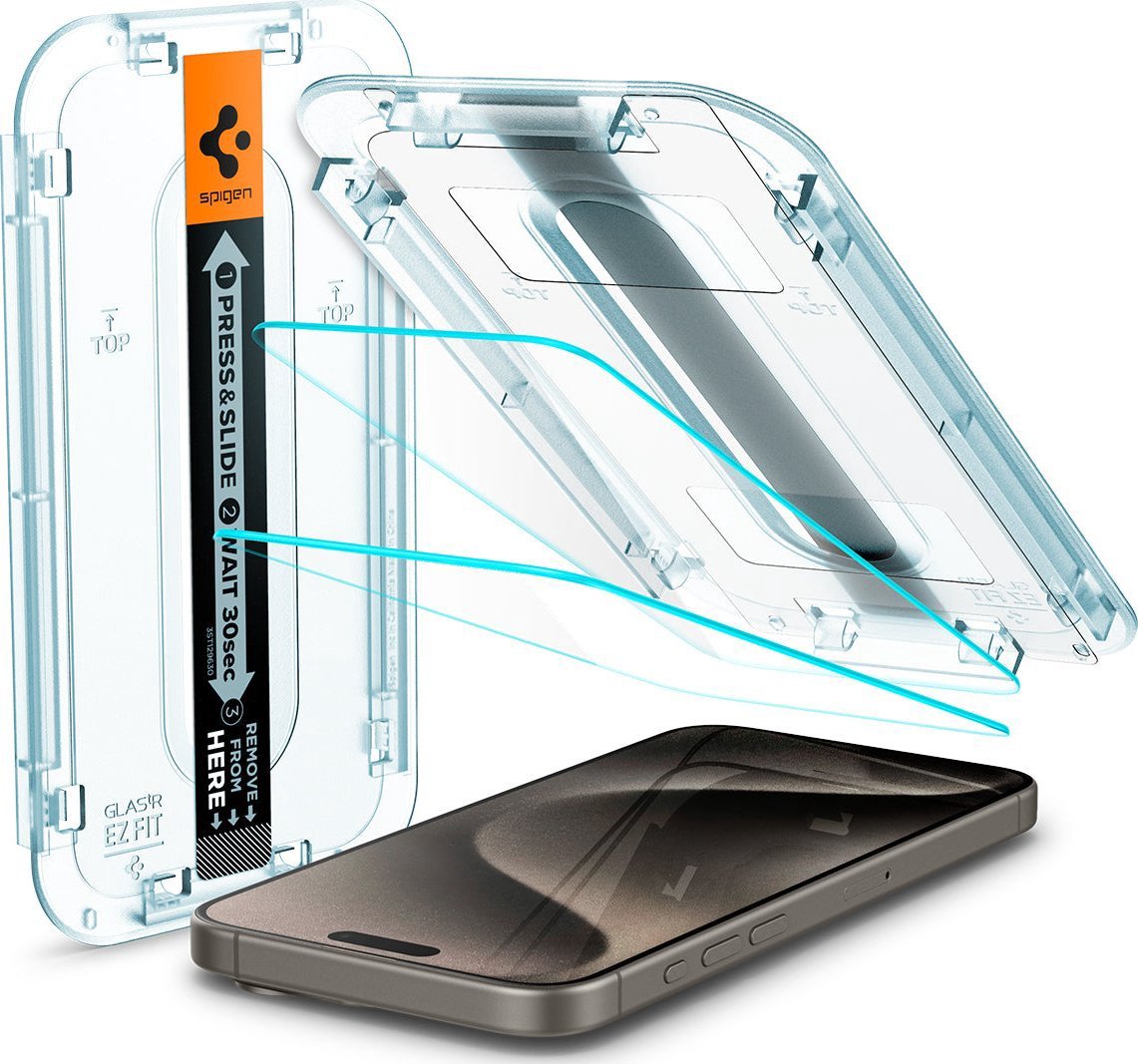 Spigen Glas.TR EZ Fit for iPhone 15 Pro - 2 pcs.