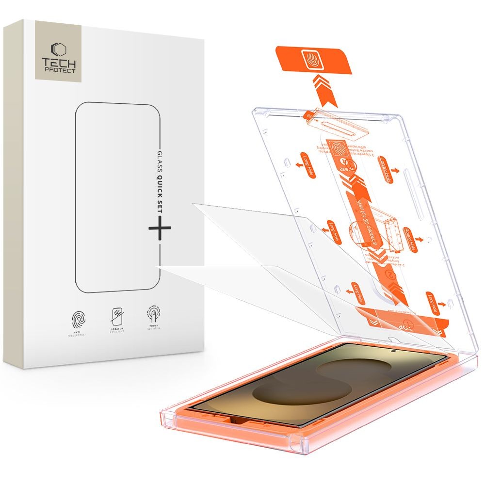 Apsauginis stikliukas (2vnt.) su montavymo rėmeliu "Tech-Protect Quick Set+" telefonui Samsung Galaxy S25 Ultra