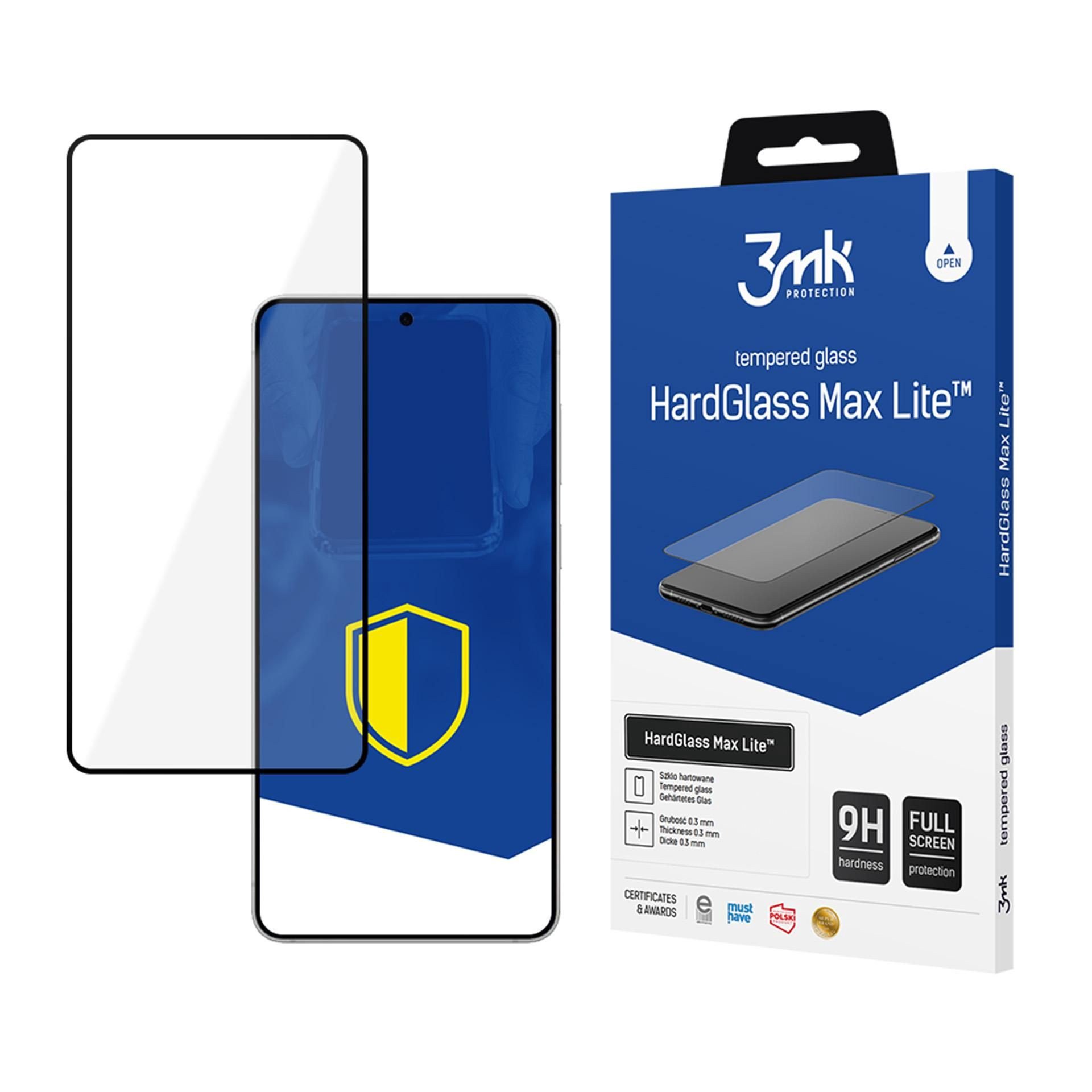 LCD apsauginis stikliukas 3mk Hard Glass Max Lite Samsung S937 S25 Edge juodas