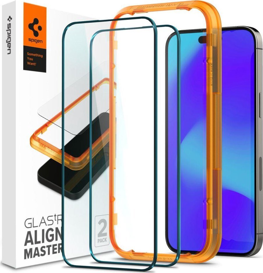 Spigen Hardened glass Spigen GLAS.tR Slim AlignMaster Apple iPhone 14 Pro Max Black [2 PACK]