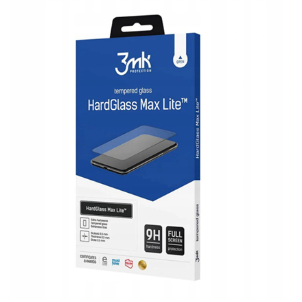 3MK HardGlass Max Lite For iPhone 12/12 Pro, Black, Antifingerprint screen protector