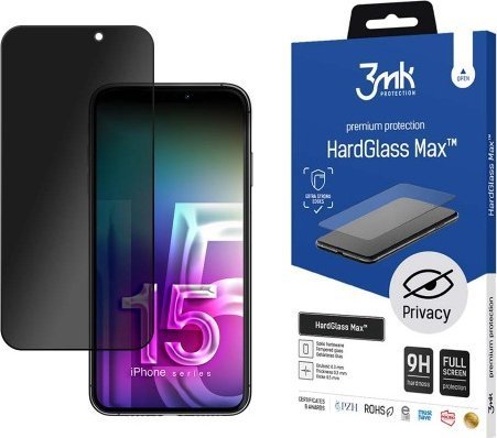 3MK Glass HardGlass Max Privacy Black iPhone 15 Pro Max