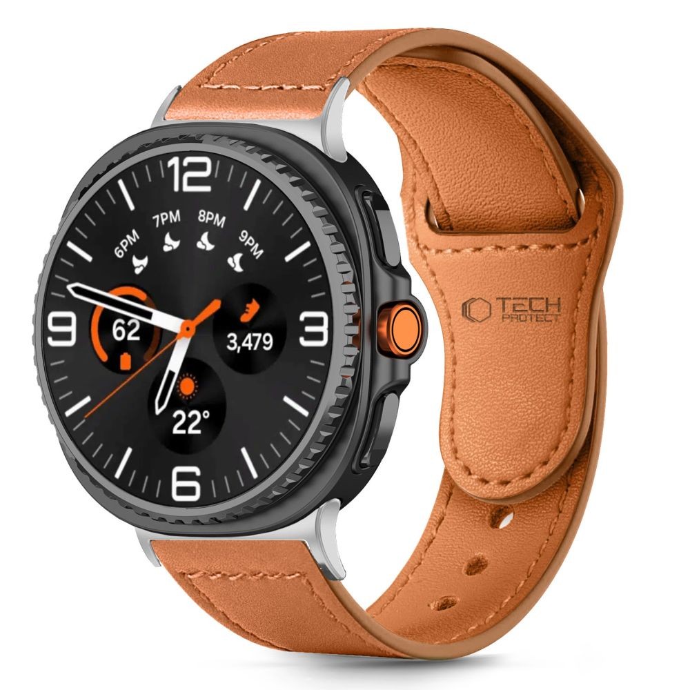 Ruda apyrankė "Tech-Protect Leatherfit" laikrodžiui Samsung Galaxy Watch 8 / Classic (40 / 44 / 46 MM)