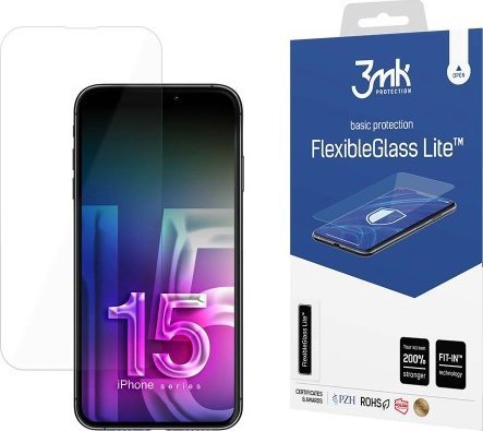 3MK FlexibleGlass Lite iPhone 15 6.1" Hybrid Glass Lite
