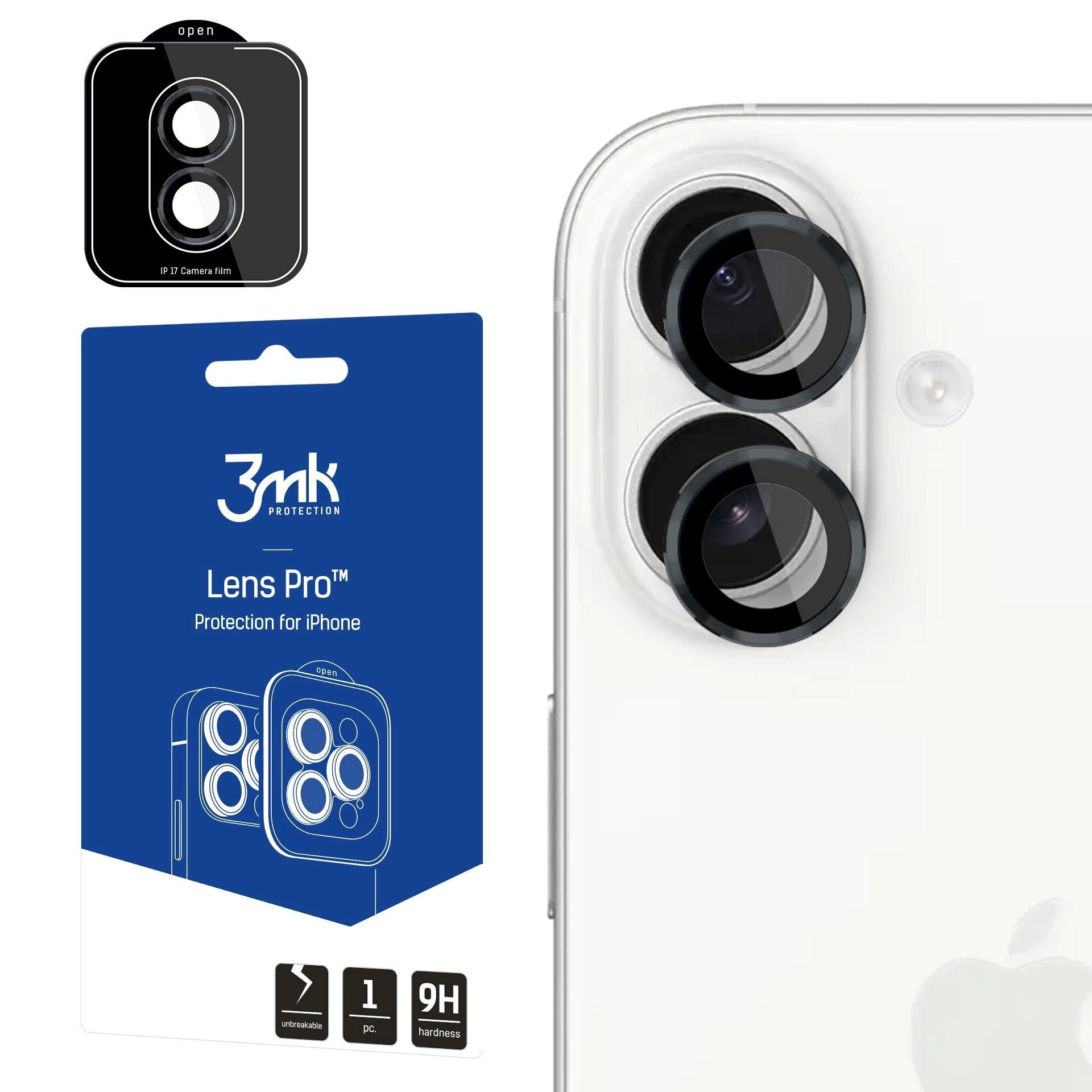 Apsauginis stikliukas kamerai 3mk Lens Pro Apple iPhone 17 juodas