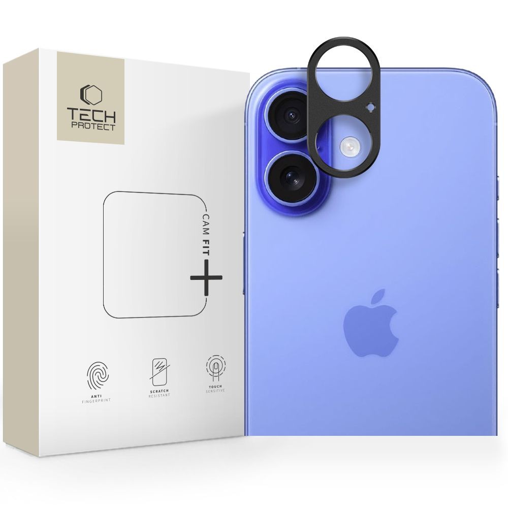 Juoda kameros apsauga "Tech-Protect Camalloy Fit+" telefonui Apple iPhone 17