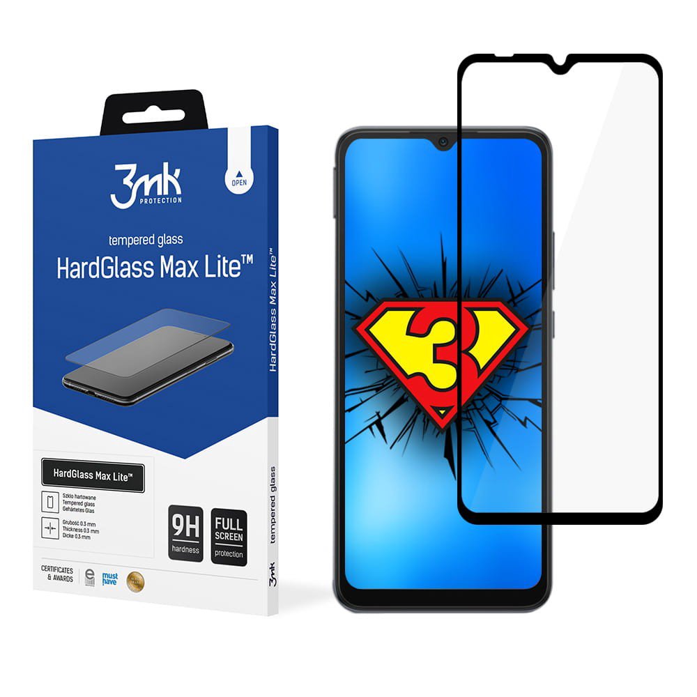 LCD apsauginis stikliukas 3mk Hard Glass Max Lite Xiaomi Redmi 10C/Poco C40 juodas