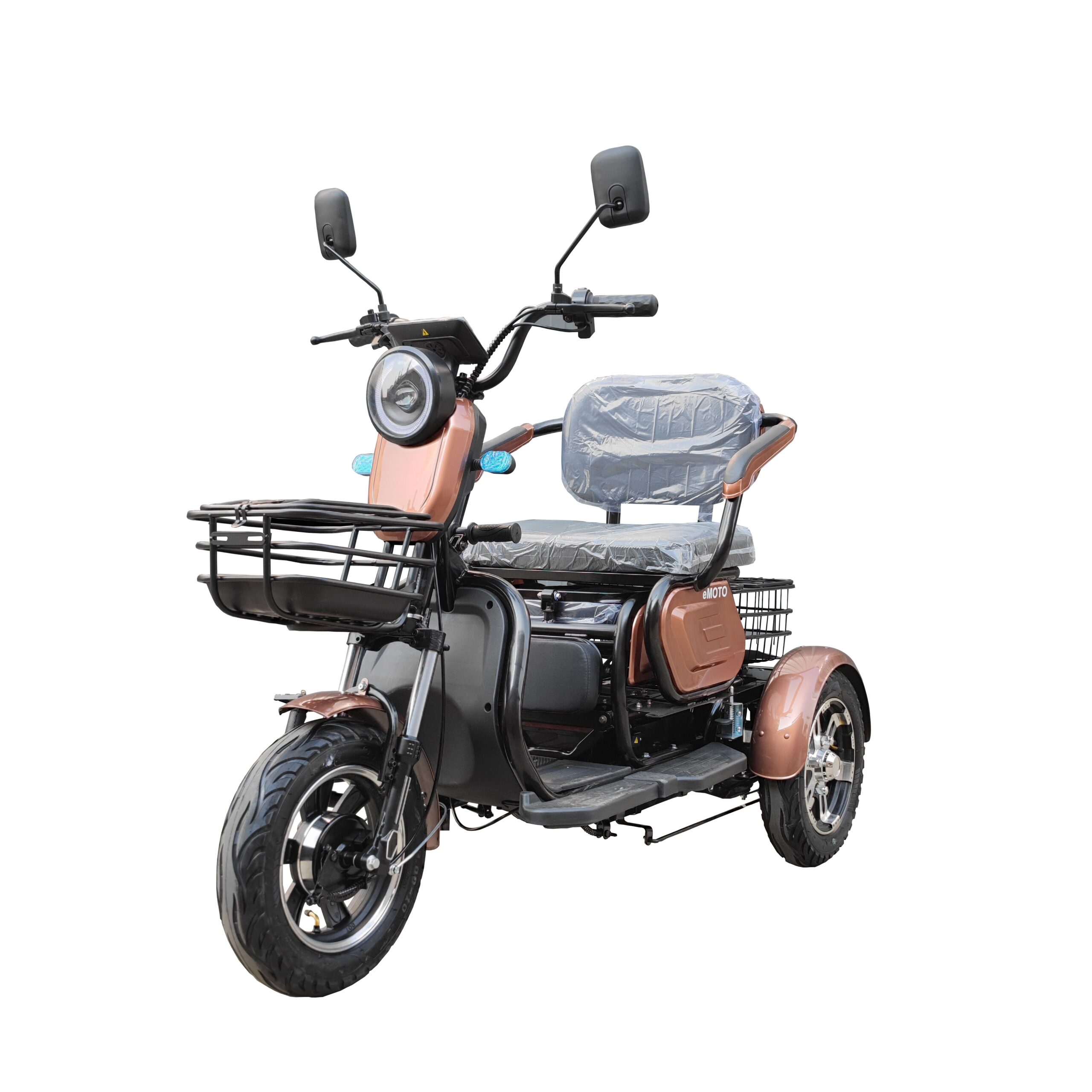 Elektrinis triratis mopedas-motoroleris EMOTO M20 1000W 60V 20AH dvivietis
