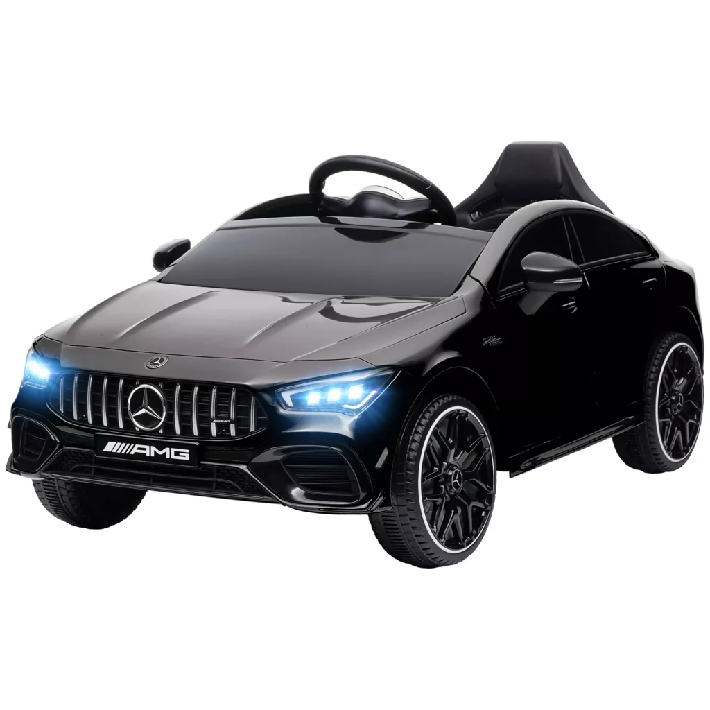 Elektrinis vaikiškas automobilis 12V su nuotolinio valdymo pulteliu, šviesomis, USB/MP3 jungtis, atbulinės eigos funkcija, iki 5 km/h, skirtas 3-6 metų vaikams, juodas