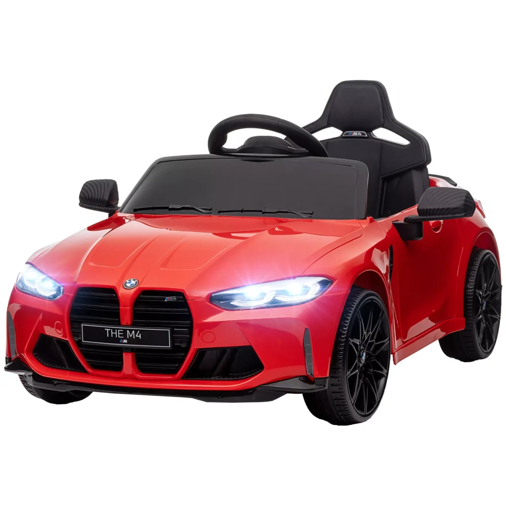 Vaikiškas elektrinis automobilis su 2.4G nuotolinio valdymo pulteliu, MP3, USB, LED šviesa, 3-5 metų, raudona
