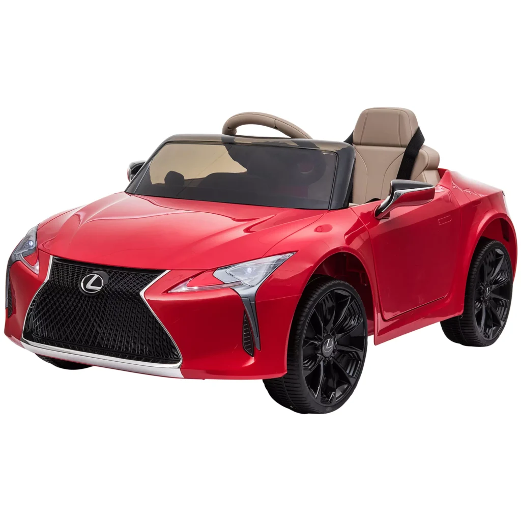 HOMCOM Vaikiškas automobilis Oficialiai licencijuotas Lexus LC500 elektrinis automobilis, 2.4G nuotolinio valdymo pultas, MP3/USB, šviesos ir muzika, 3-6 m