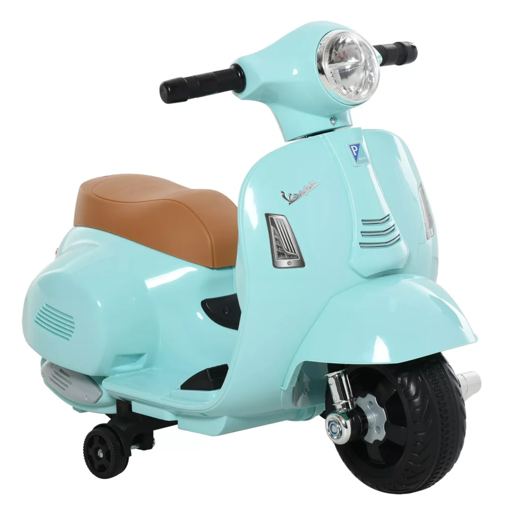 VESPA Vaikiškas elektrinis motociklas 18-36 mėn. 3 km/val. LED šviesa, Garsas PP plastikas 66,5 x 38 x 52 cm