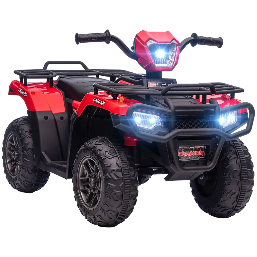 Elektrinis vaikiškas keturratis su LED ir muzika, vaikiška transporto priemonė vaikams nuo 3 metų, 88 x 45 x 50 cm