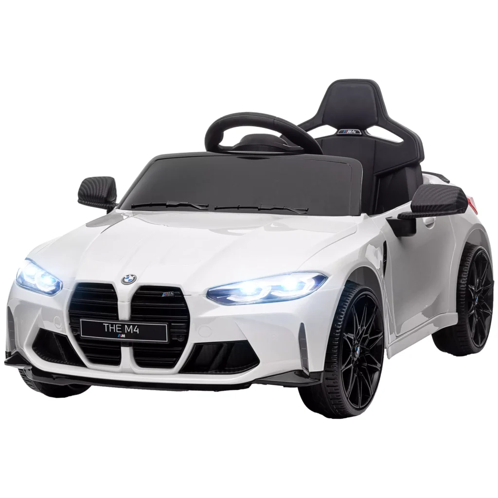 Vaikiškas elektrinis automobilis su 2.4G nuotolinio valdymo pulteliu, MP3, USB, LED šviesa, 3-5 metų, balta