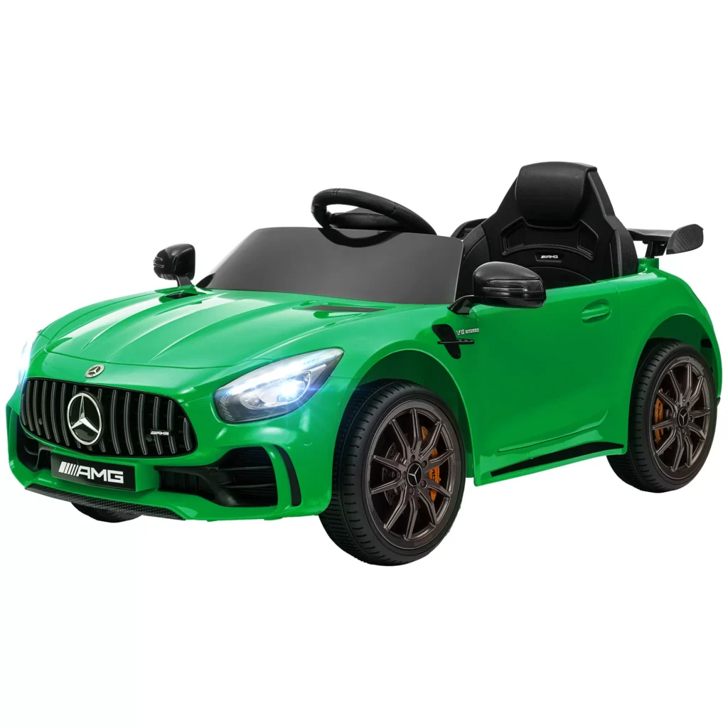 Vaikiškas elektrinis automobilis 12 V su 2.4G nuotolinio valdymo pulteliu, USB, MP3, žibintais, atbulinės eigos funkcija, 3-5 km/h, 3-6 metų vaikams, žalias