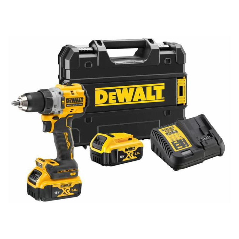 DCD805P2T-QW DEWALT WIERTARKO-WKRĘTARKA UDAROWA 18V 90Nm 90Nm 2x5,0Ah BL TSTAK DCD805P2T