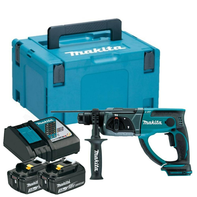 MAKITA 18V 1.9J 2x3.0Ah DHR202RFJ smūginis gręžtuvas su kalimo galimybe