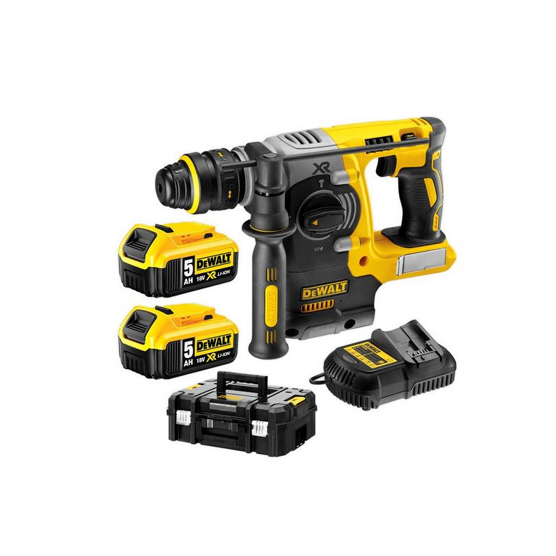 DCH274P2T-QW DEWALT MŁOT WIERCĄCO-KUJĄCY SDS-PLUS 18V 2,1J 2 x 5,0Ah XR LI-ION BEZSZCZOTKOWA + UCHWYT DCH274P2T
