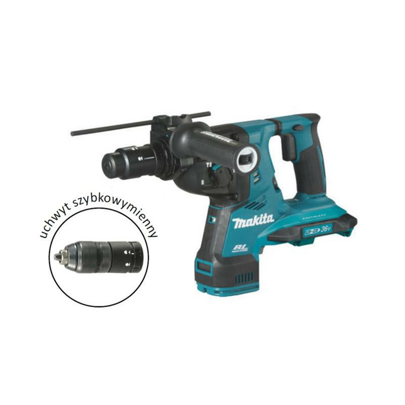 MAKITA SDS-PLUS 2 x 18V 2,9J gręžimo plaktukas be akumuliatoriaus ir įkroviklio + rankena DHR281Z