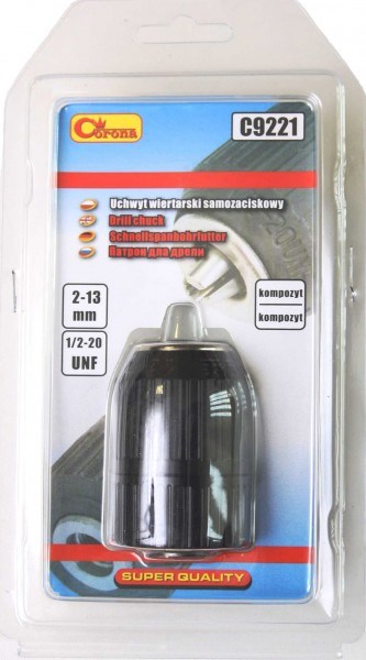 Gręžimo griebtuvas grąžto tvirtinimui greitos fiksacijos plastikinis 2 - 13 mm 1/2 - 20
