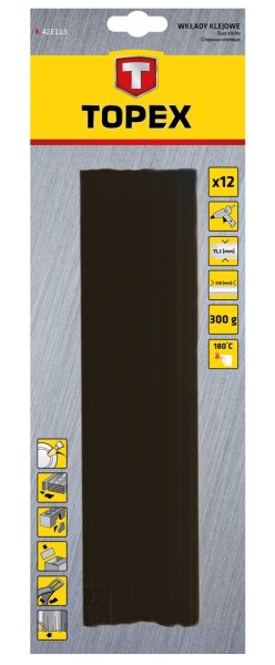 Klijai karštam klijavimui 11,2 x 250 mm 12 vn juodi 9509-T Topex
