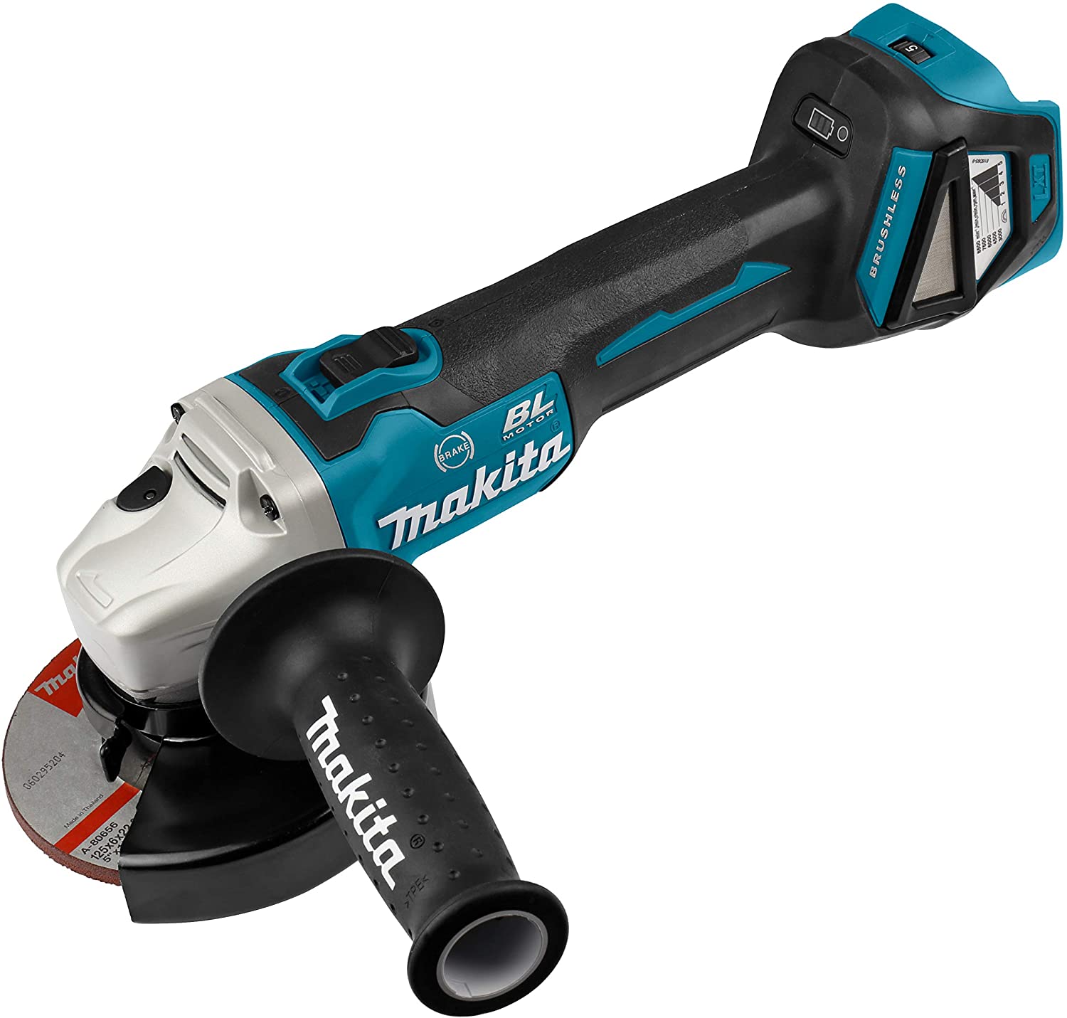 18 V 125 mm akumuliatorinis kampinis šlifuoklis su MAKPAC sistemos dėklu Makita DGA513ZJ