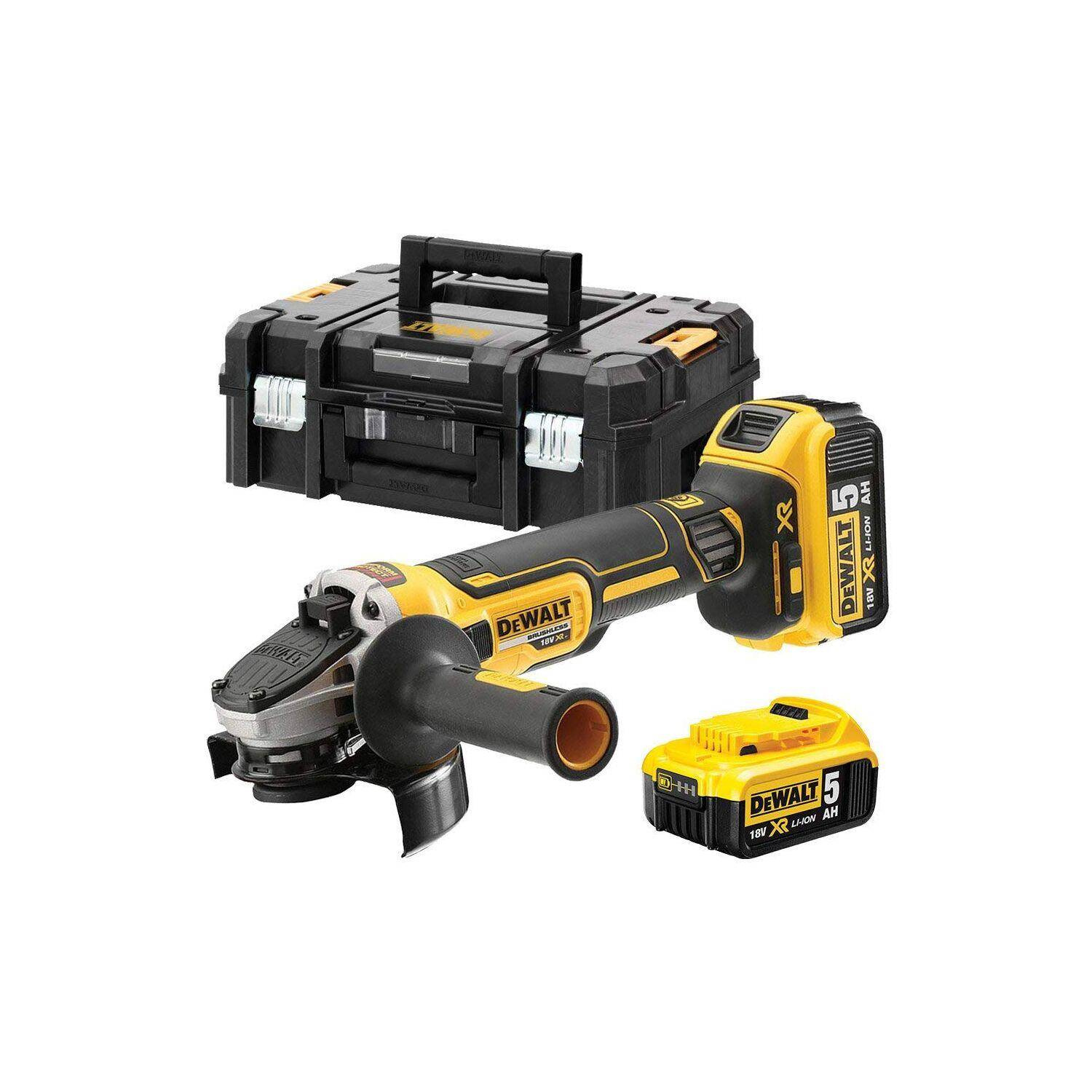 Akumuliatorinis kampinis šlifuoklis 125 mm 18V 2x5,0Ah DeWalt