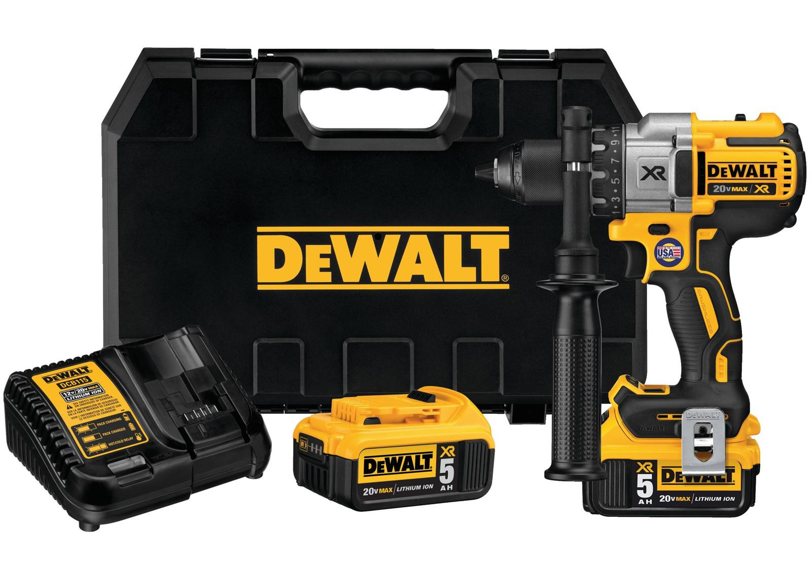 Gręžtuvas ir gręžtuvas su XRP 2x5,0Ah DeWalt bešepetėliniu varikliu
