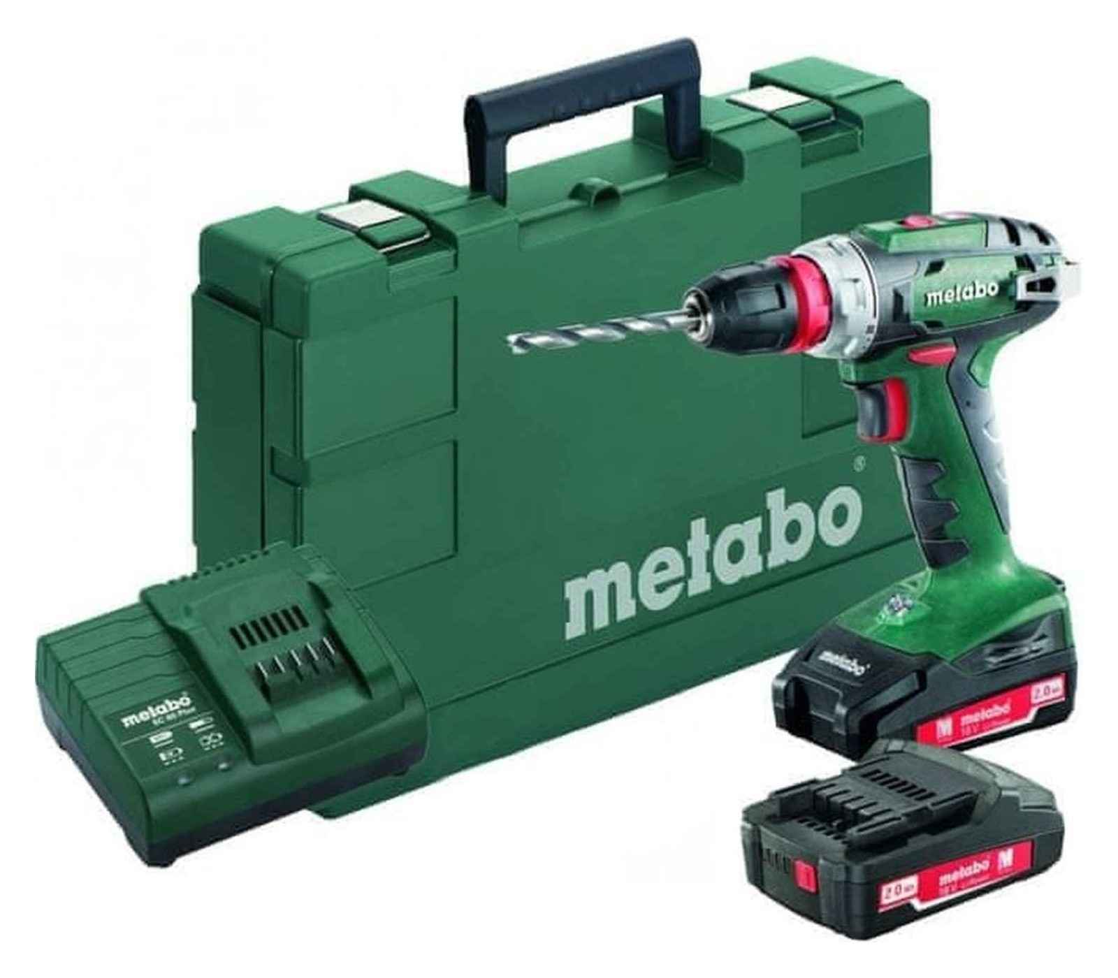 Akumuliatorinio gręžtuvo - suktuvo Metabo BS 18 Quick (602217950) rinkinys, 18 V, 2 x 2 Ah, įkroviklis + lagaminas