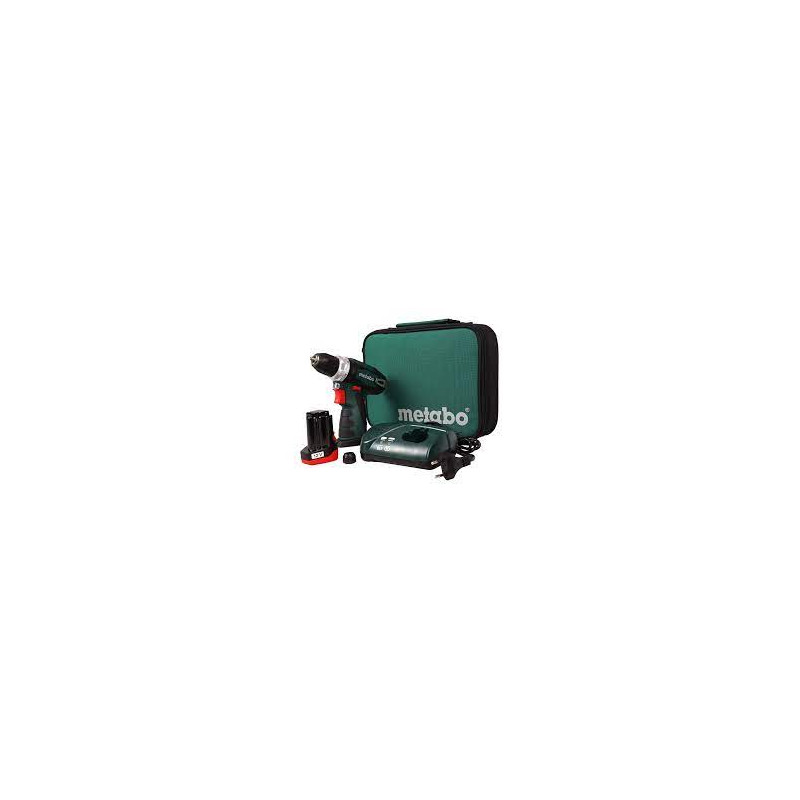 Akumuliatorinis suktuvo Metabo PowerMaxx BS Basic (600079500) rinkinys, 10,8 V, 1 x 2 Ah, įkroviklis + krepšys