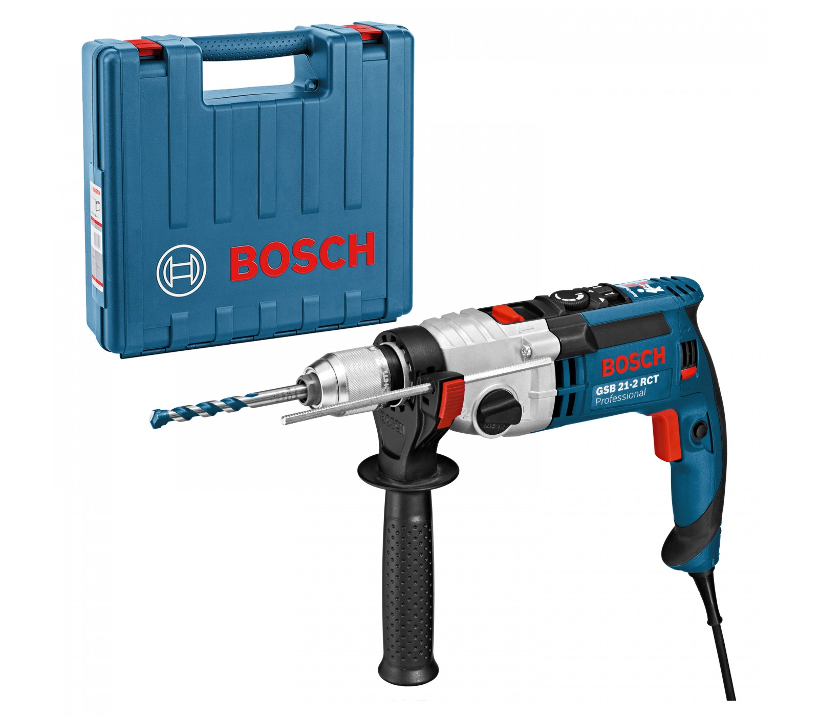 Elektrinis smūginis gręžtuvas Bosch GSB 21-2 RCT (060119C700) + lagaminas