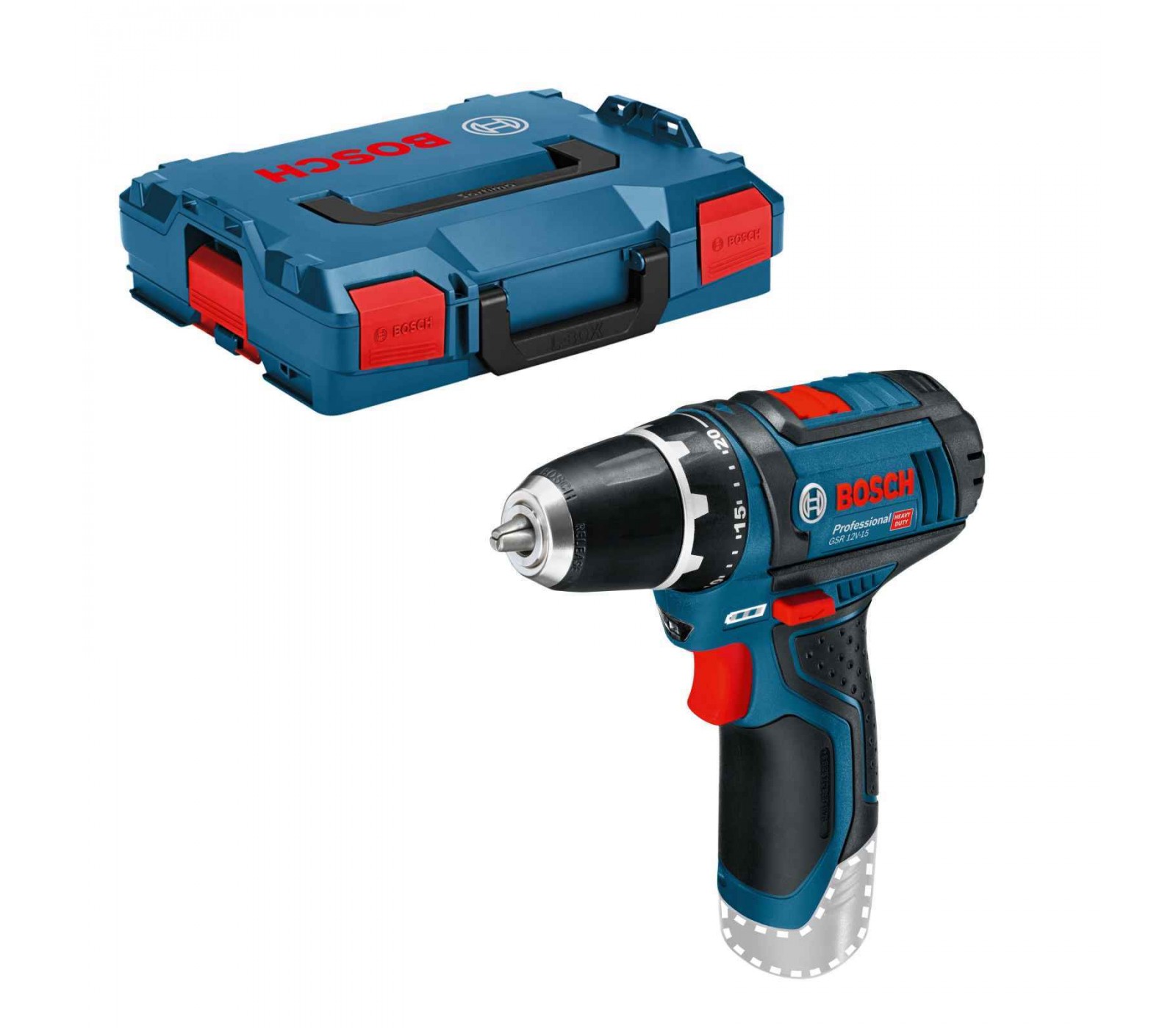 Akumuliatorinis suktuvas Bosch GSR 12V-15, 12 V + lagaminas (be akumuliatoriaus ir įkroviklio)
