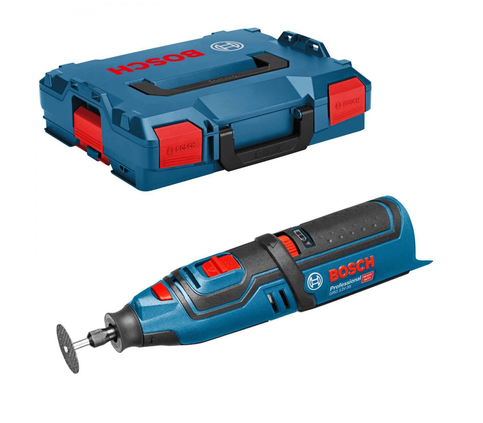 Akumuliatorinis tiesinis šlifuoklis Bosch GRO 12V-35 + lagaminas (be akumuliatoriaus ir įkroviklio)