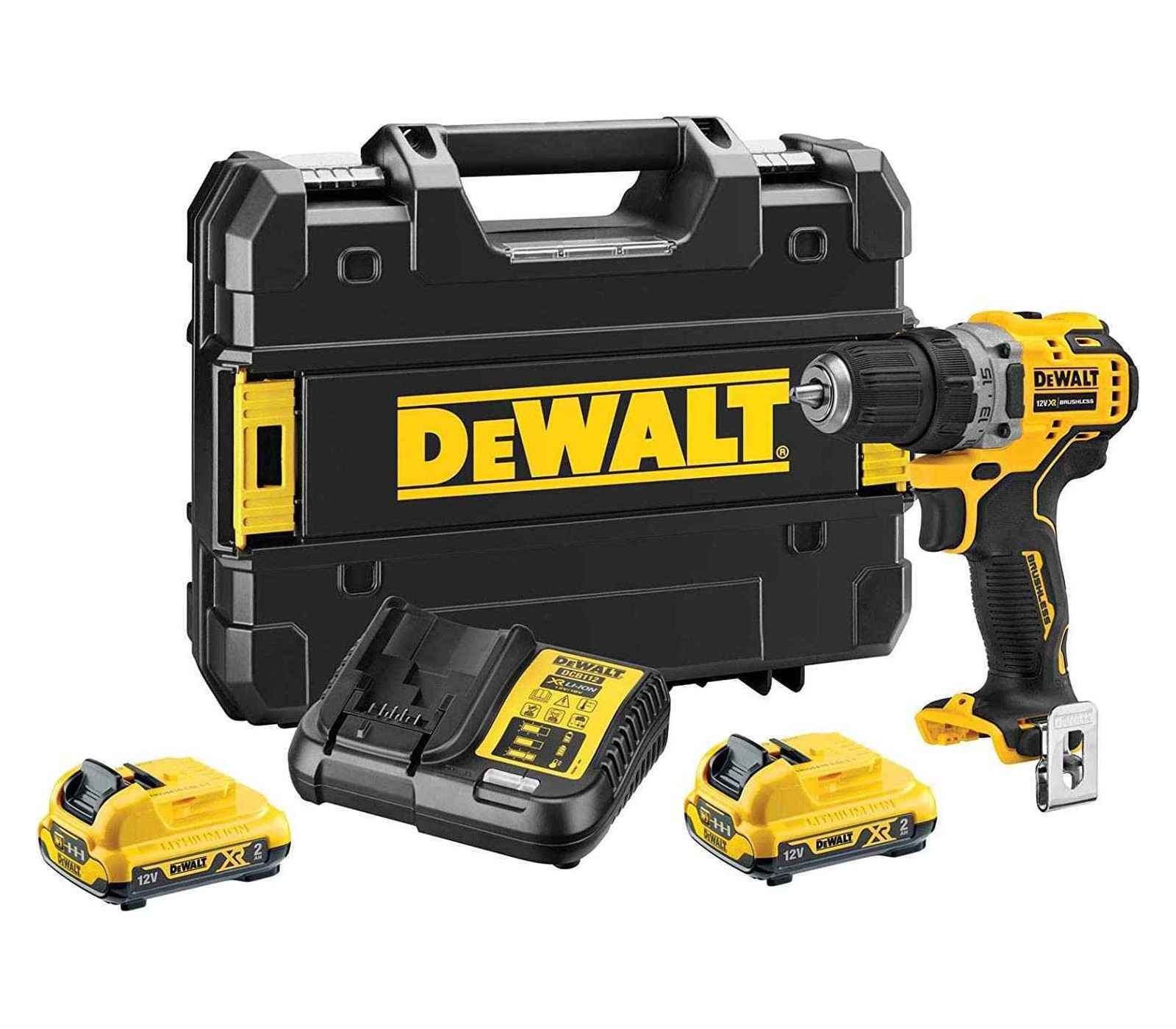 Dewalt akumuliatorinio suktuvo rinkinys DCD701D2-QW, 12 V, 2 x 2 Ah, įkroviklis + lagaminas
